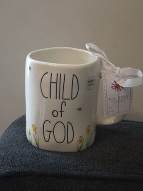 Rae Dunn Child of God Ceramic Coffee Mug. Double Sided With Lamb On Reverse